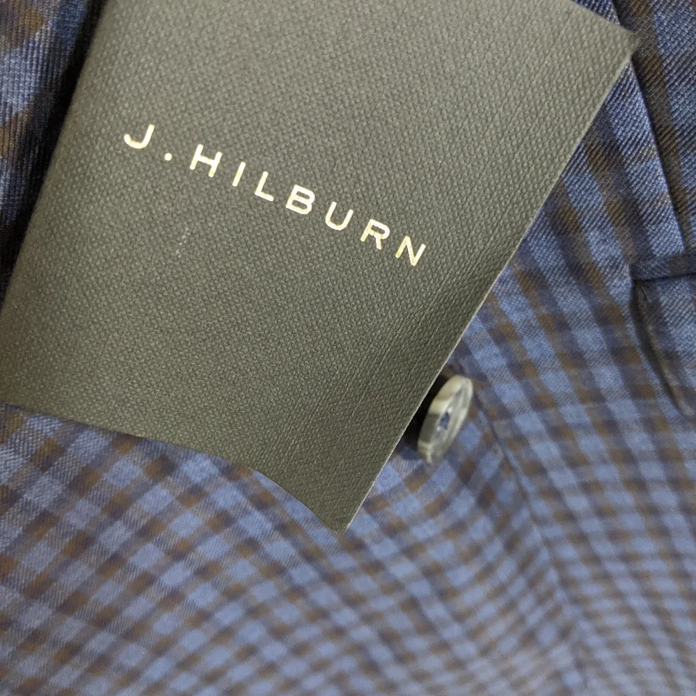Mens Blue Plaid Blazer 51 Virgin Wool J Hilburn New with Tags - Picture 3 of 13
